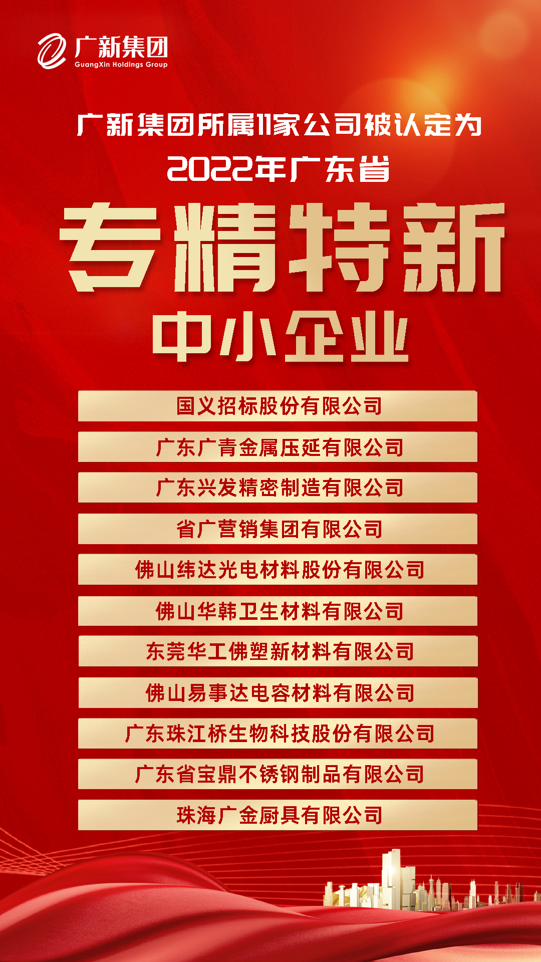 新春开门红！BG大游集团所属11家公司被认定为“2022年广东省专精特新中小企业”